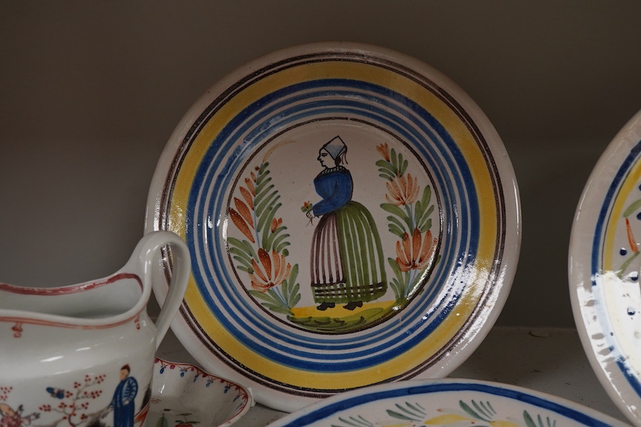 A collection of Quimper Faience wares
